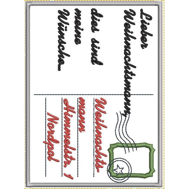 Stickdatei Postkarte Weihnachtsmann ITH Bild 3