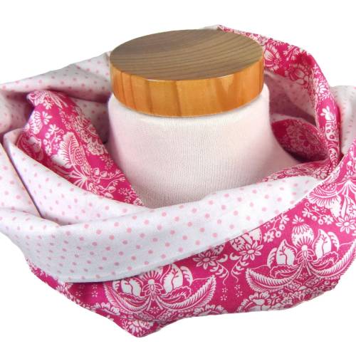 Loop Schlauchschal weiß rosa rot, romantisch, made by BuntMixxDESIGN ©