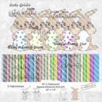 Plotterdatei - Osterhase - Ostern - Inkl. 30 x Digipaper - SVG - DXF - Datei - Mithstoff - Hase