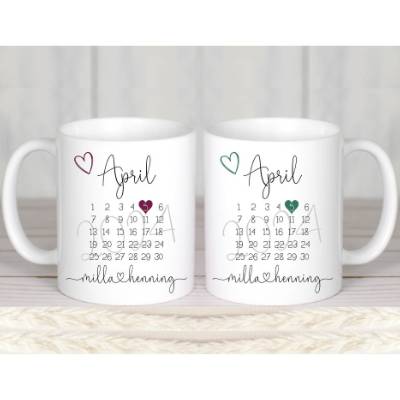 Personalisiertes Geschenk zur Hochzeit Tassen Set Brautpaar