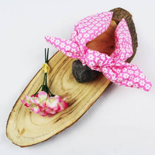 Haarreif Knotenreif rosa blume aus Baumwolle Stoffe Webware