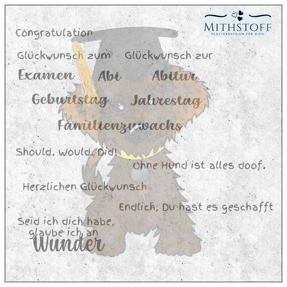 Riesiges Digipapierset Hund Schnuffel - 26 Papiere 18 Stamps und 14 Sayings - Mithstoff - PNG - DXF - SVG Bild 2