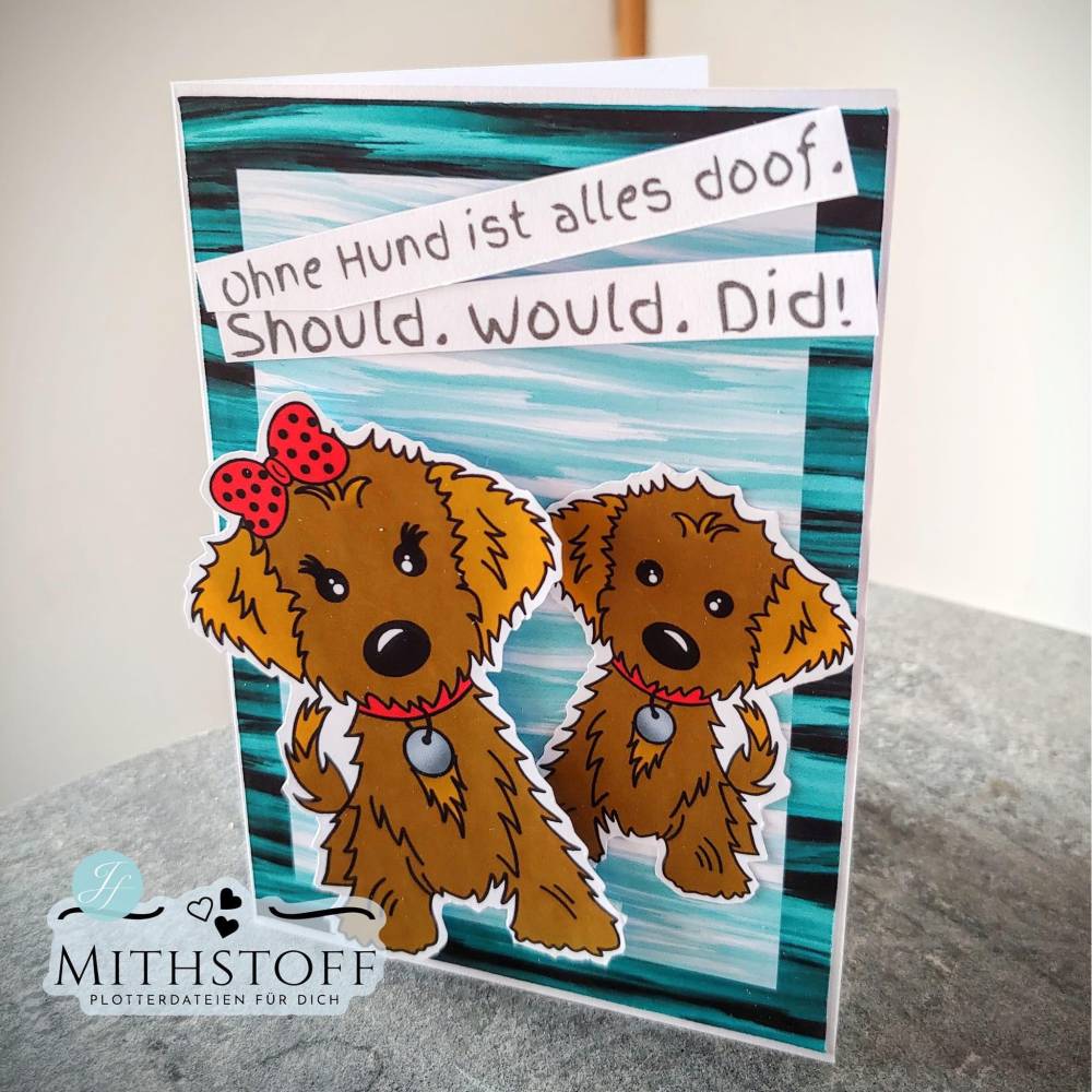 Riesiges Digipapierset Hund Schnuffel - 26 Papiere 18 Stamps und 14 Sayings - Mithstoff - PNG - DXF - SVG Bild 8