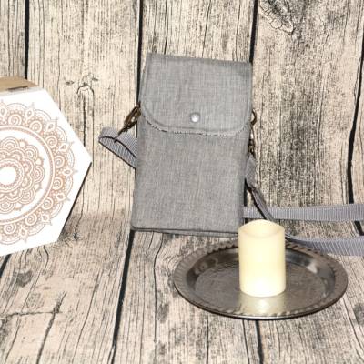 Handytasche Tuani-grau-Outdoor-Wasserabweisend-grau-meliert-kleine Umhängetasche