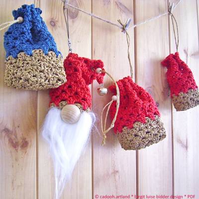 Häkelanleitung "Mini Granny Bags", kleine Geschenkesäcke aus Papiergarn und Baumwolle