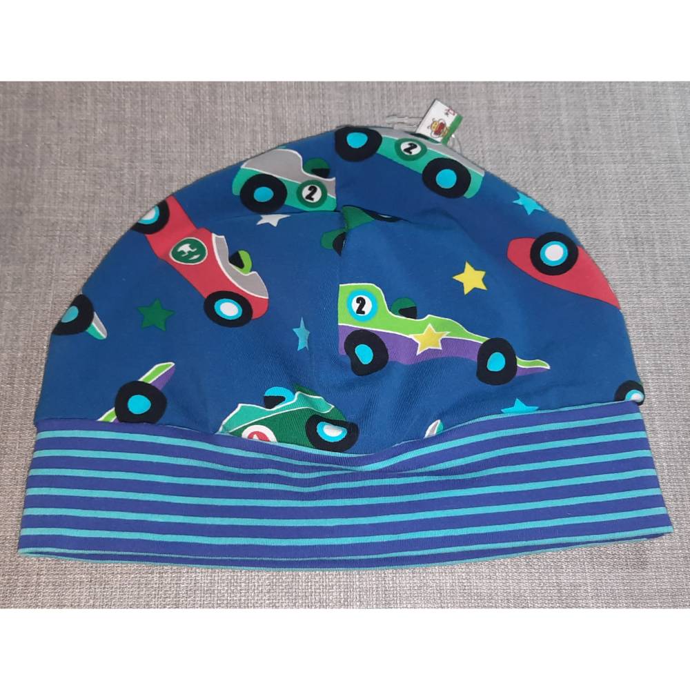 Wende-Beanie KU 51-54cm, Wendemütze, 2-in-1 Mütze mit Bündchen, doppellagige Mütze, Bild 5