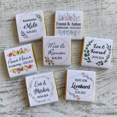 Gastgeschenk Hochzeit | Schokolade Schokotäfelchen | personalisiert