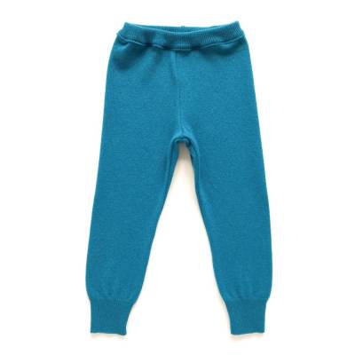 Schmale Kaschmirhose Größe 98 petrolblau / Upcycling Kaschmirleggings für Kinder
