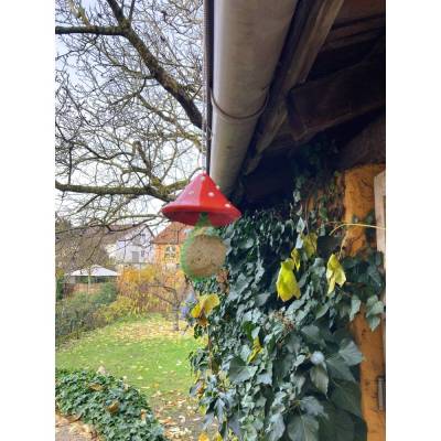 Meisenknödelhalter Fliegenpilz aus frostfester Keramik