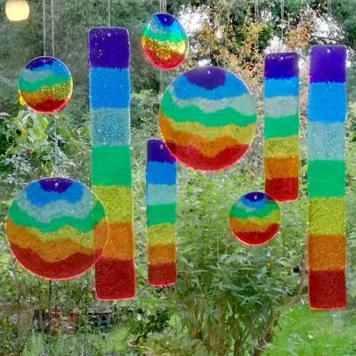 Sonnenfänger "Chakra", Sonnenscheibe, Suncatcher, Wish Stick, Regenbogen, Fensterdekoration, Lichtspiel