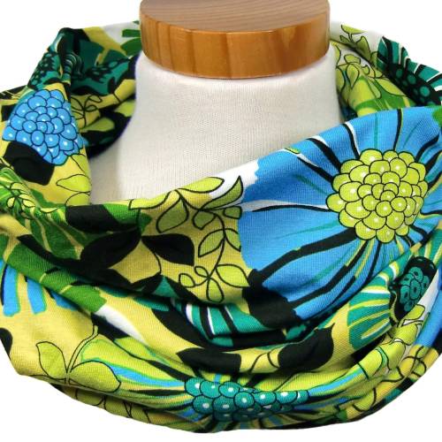 LOOP Schlauchschal, Baumwoll Jersey, floral große Blumen bunt, handmade by  BuntMixxDESIGN ©