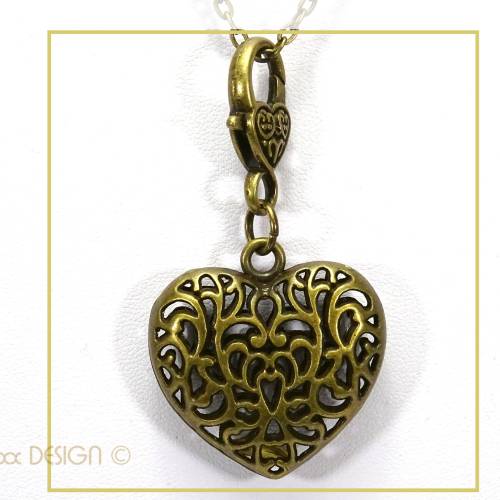 Wechselanhänger großes HERZ bronzefarben Schlüsselanhänger Taschenbaumler, by BuntMixxDESIGN ©