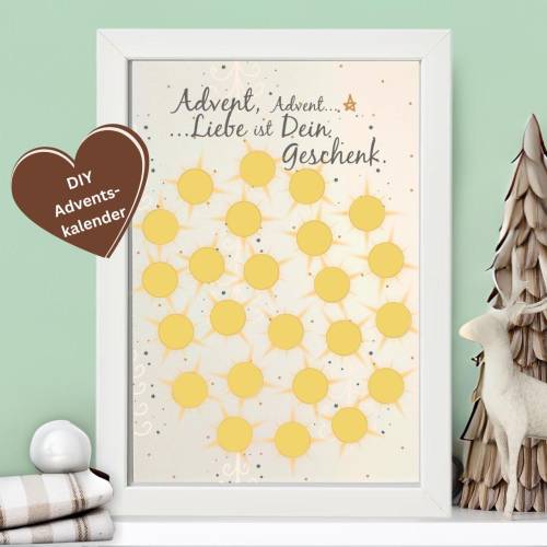 DIY Rubbel Adventskalender Set zum Selbstbeschriften | Personalisierter Rubbel-Adventskalender A4