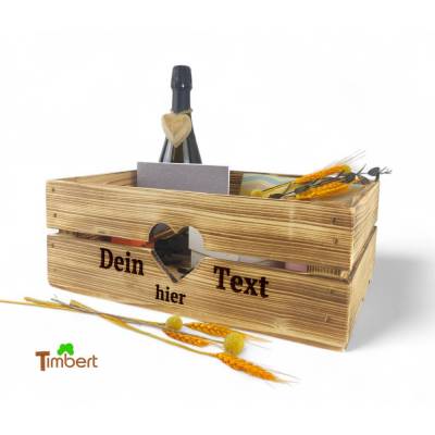 GESCHENKEKISTE mit ausgeschnittenem MOTIV und WUNSCHDATEN Geschenkbox zum Geburtstag Weihnachten Hochzeit Holzkiste Holz
