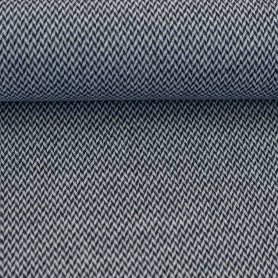 Jacquard Jersey Madita  Chevron meliert ecru/dunkelblau(1m/14,90€)