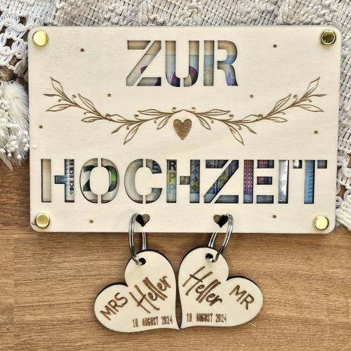 Geldgeschenk zur Hochzeit Karte personalisiert Hochzeitsgeschenk
