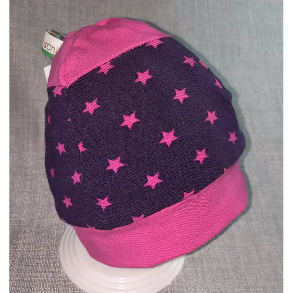 Wende-Beanie KU 39-42cm, Wendemütze, 2-in-1 Mütze mit Bündchen, doppellagige Mütze Bild 2