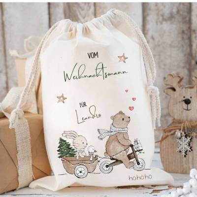 Nikolaussack, Weihnachtssäckchen personalisiert mit Name, Nikolausgeschenk, Tasche, Nikolausbeutel Weihnachten