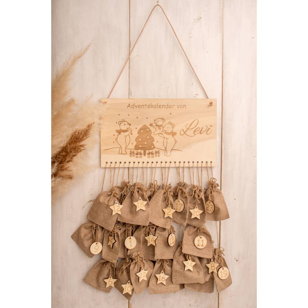 Adventskalender mit Name zum befüllen Bild 1