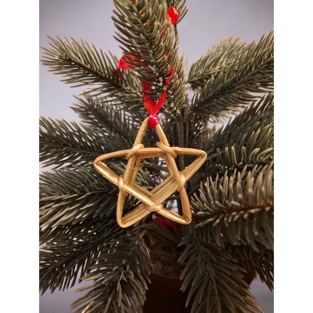 Rattan/Peddigrohr Weihnachtsstern, Weihnachtsdeko, Baumschmuck