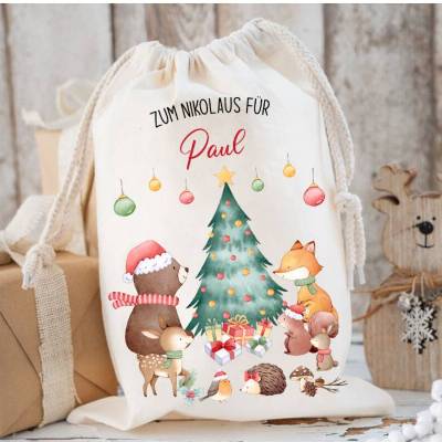 Nikolaussack, Weihnachtssäckchen personalisiert mit Name, Nikolausgeschenk, Tasche, Nikolausbeutel Weihnachten