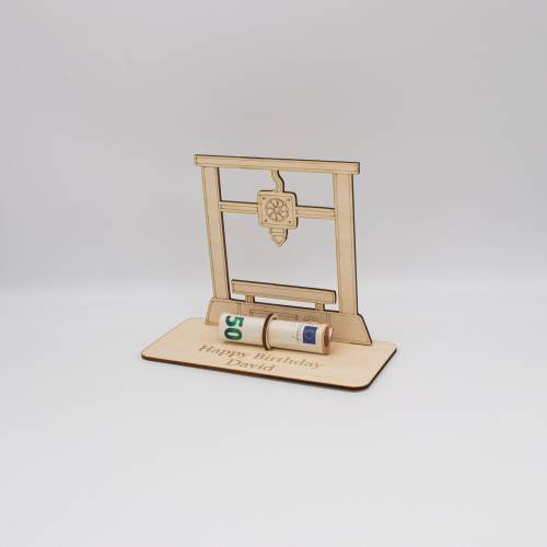 Geldgeschenk 3D Drucker - aus Holz personalisiert