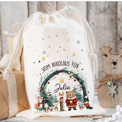Nikolaussack, Geschenke Kinder personalisiert mit Name, Nikolausgeschenk, Tasche, Nikolausbeutel Weihnachten
