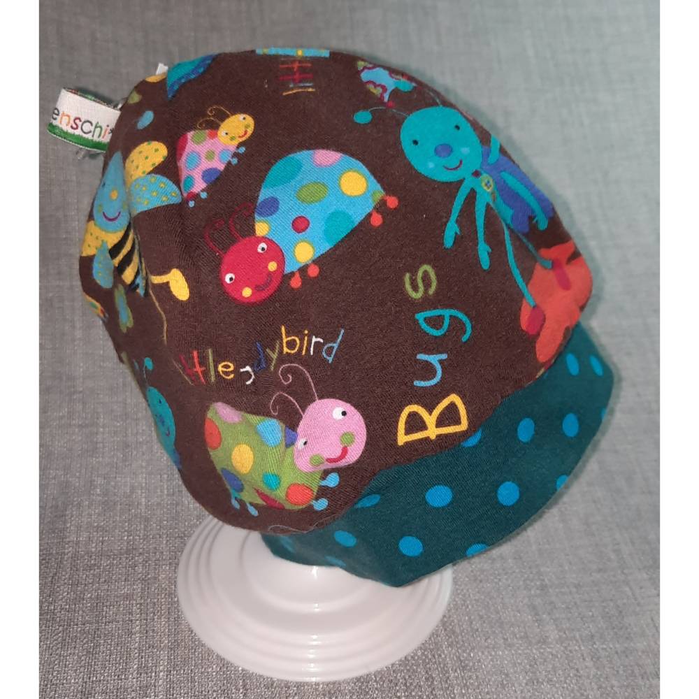 Wende-Beanie KU 43-46cm, Wendemütze, 2-in-1 Mütze mit Bündchen, doppellagige Mütze Bild 2