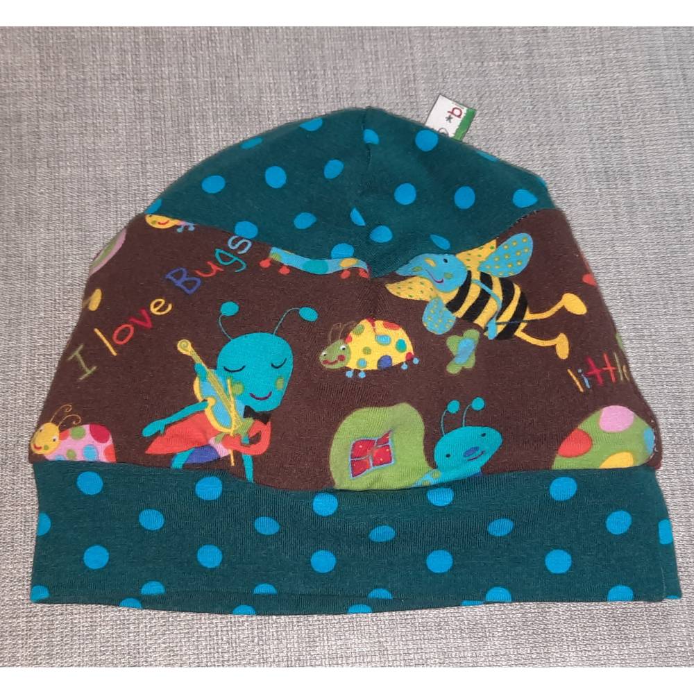 Wende-Beanie KU 43-46cm, Wendemütze, 2-in-1 Mütze mit Bündchen, doppellagige Mütze Bild 6
