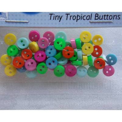 Dress it up Knöpfe     klein und rund      (1 Pck.)    Tiny Tropical Button   Kinderknöpfe