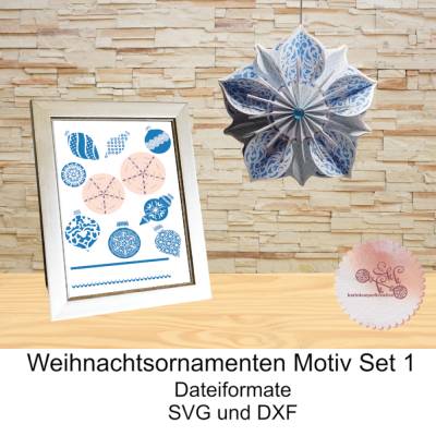 Plotterdatei Weihnachtsornamenten Motiv Set 1