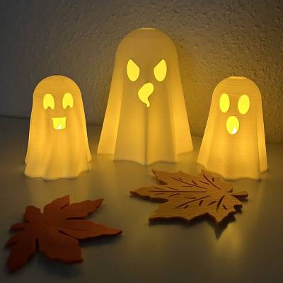 Halloween LED Geister beleuchtet | Halloween Party | Halloween Deko | Teelicht | Geschenk | Ghost | Grusel Deko