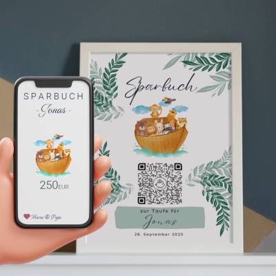 Digitale Spardose | Personalisiertes Geldgeschenk | QrCode Bild | Motiv Teddy