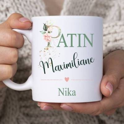 Geschenk für Patentante Taufe, Taufgeschenk Taufpatin Tasse, Kaffeetasse Namen Patin, kleine Aufmerksamkeit Taufpatin