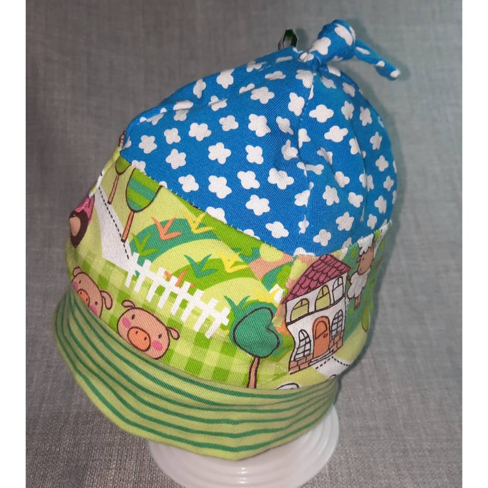 Wende-Beanie KU 43-46cm, Wendemütze, 2-in-1 Mütze mit Bündchen, doppellagige Mütze Bild 1