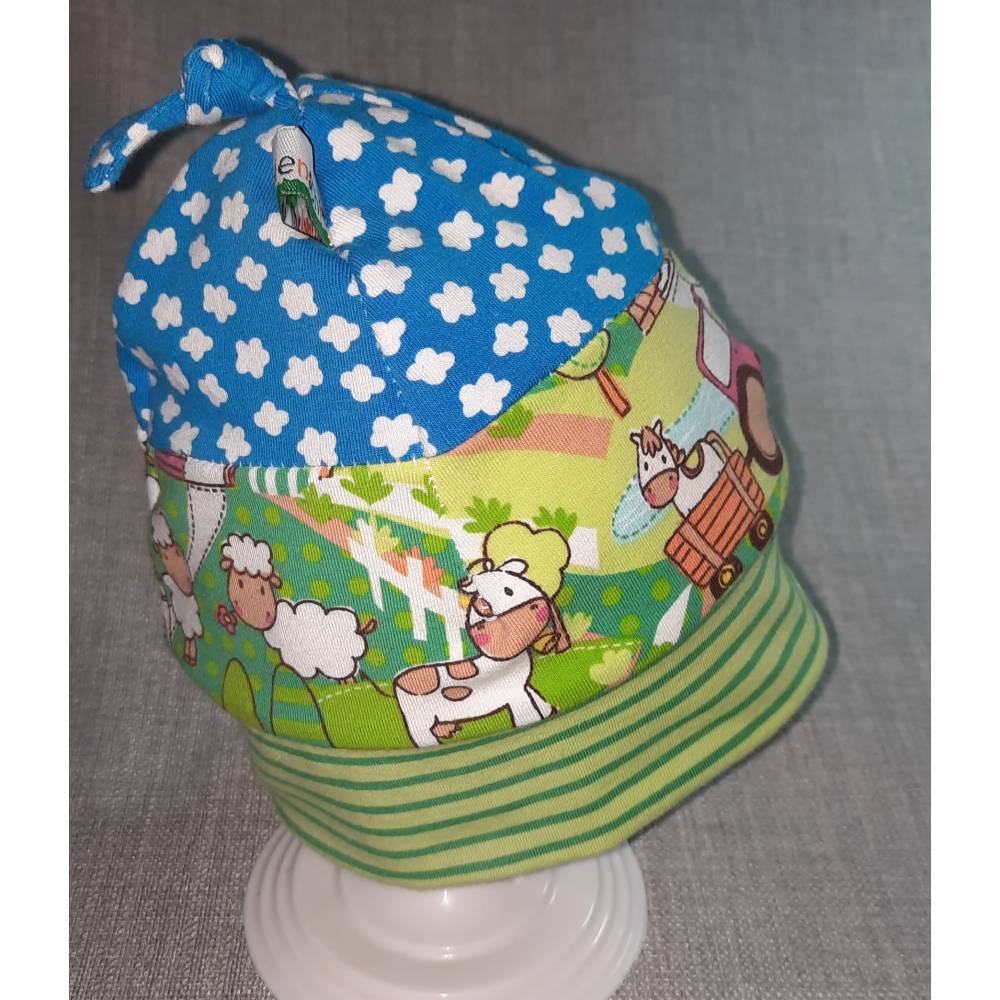 Wende-Beanie KU 43-46cm, Wendemütze, 2-in-1 Mütze mit Bündchen, doppellagige Mütze Bild 2