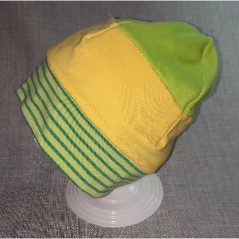 Wende-Beanie KU 43-46cm, Wendemütze, 2-in-1 Mütze mit Bündchen, doppellagige Mütze Bild 3
