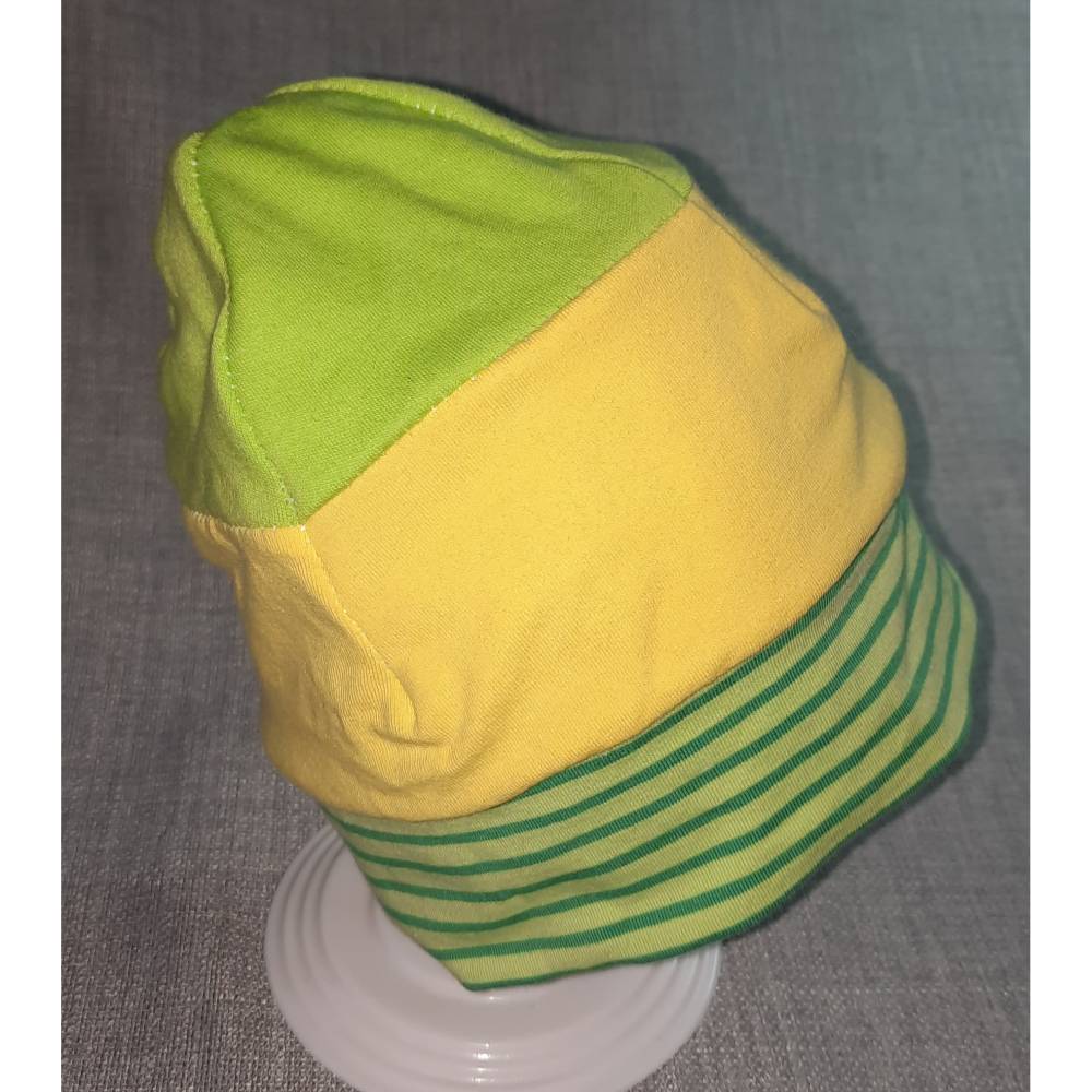 Wende-Beanie KU 43-46cm, Wendemütze, 2-in-1 Mütze mit Bündchen, doppellagige Mütze Bild 4