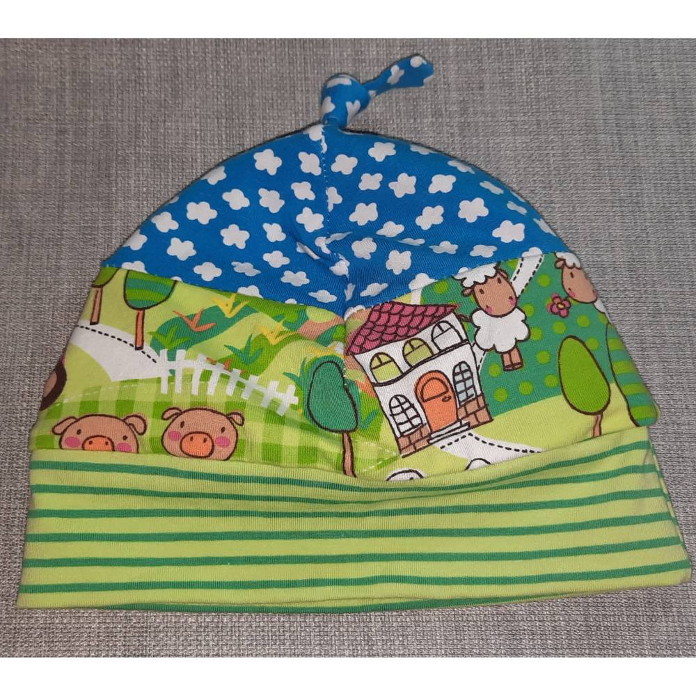 Wende-Beanie KU 43-46cm, Wendemütze, 2-in-1 Mütze mit Bündchen, doppellagige Mütze Bild 6