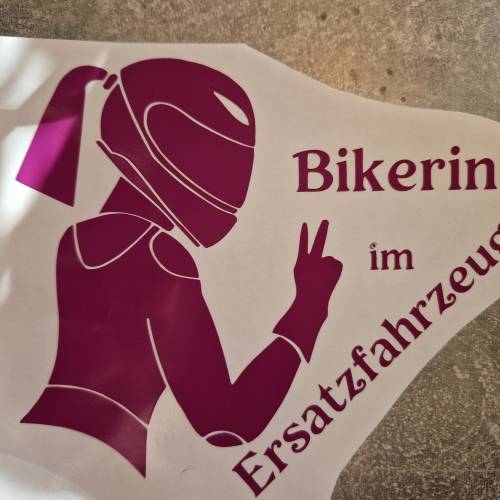 Bikerin Aufkleber Ersatzfahrzeug  Aufkleber Bikerin, personalisierte Aufkleber, wetterfeste Aufkleber, Aufkleber für Mot