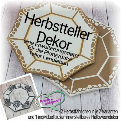 Plotterdatei Herbstteller Dekor