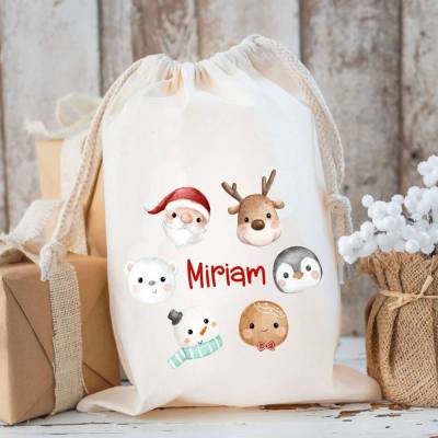 Nikolaussack, Weihnachtssäckchen personalisiert mit Name, Nikolausgeschenk, Tasche, Nikolausbeutel Weihnachten