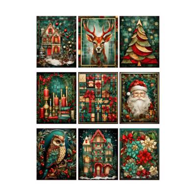 Aufkleber - Etiketten - Papier - Folie - Vintage - Weihnachten - Christmas - 1384
