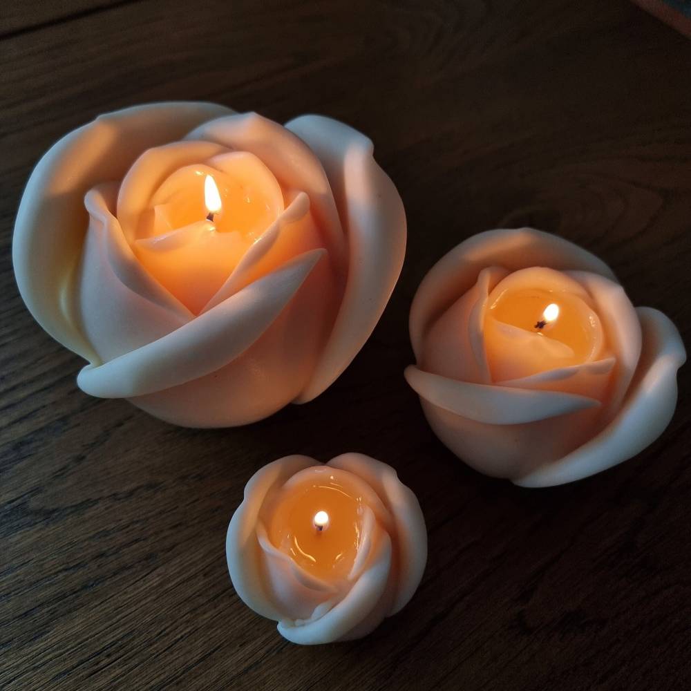 Rosen Kerzen I Blumen Kerze I Muttertag I Tischdekoration I Stumpenkerzen I Sojawachs I Trend I Hingucker I Home Decor