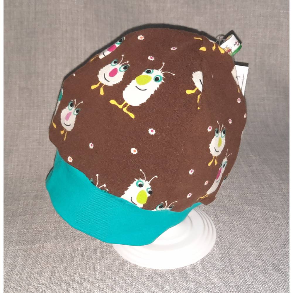 Wende-Beanie KU 47-50cm, Wendemütze, 2-in-1 Mütze mit Bündchen, doppellagige Mütze, Bild 1