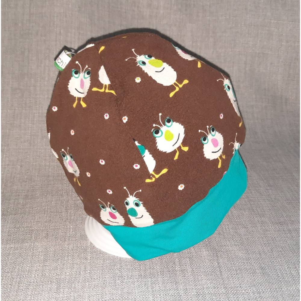 Wende-Beanie KU 47-50cm, Wendemütze, 2-in-1 Mütze mit Bündchen, doppellagige Mütze, Bild 2