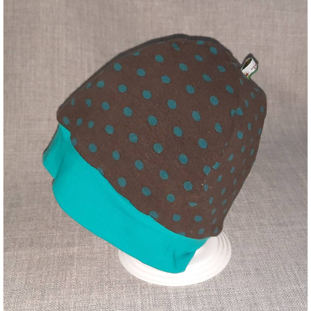 Wende-Beanie KU 47-50cm, Wendemütze, 2-in-1 Mütze mit Bündchen, doppellagige Mütze, Bild 4