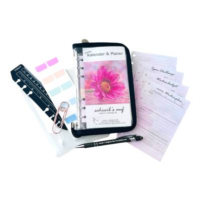 A6 Wochenkalender, rosa, Budgetplaner, Ringbuch Einleger, Notizbuch, Finanzplan, Essenplan, Spar Challenge, Planer A6,