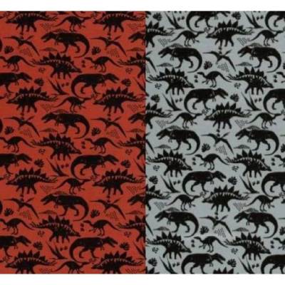 ♕ Alpenfleece Plüsch Sweat mit Dinos Dinosauriern 50 cm x 150 cm ♕