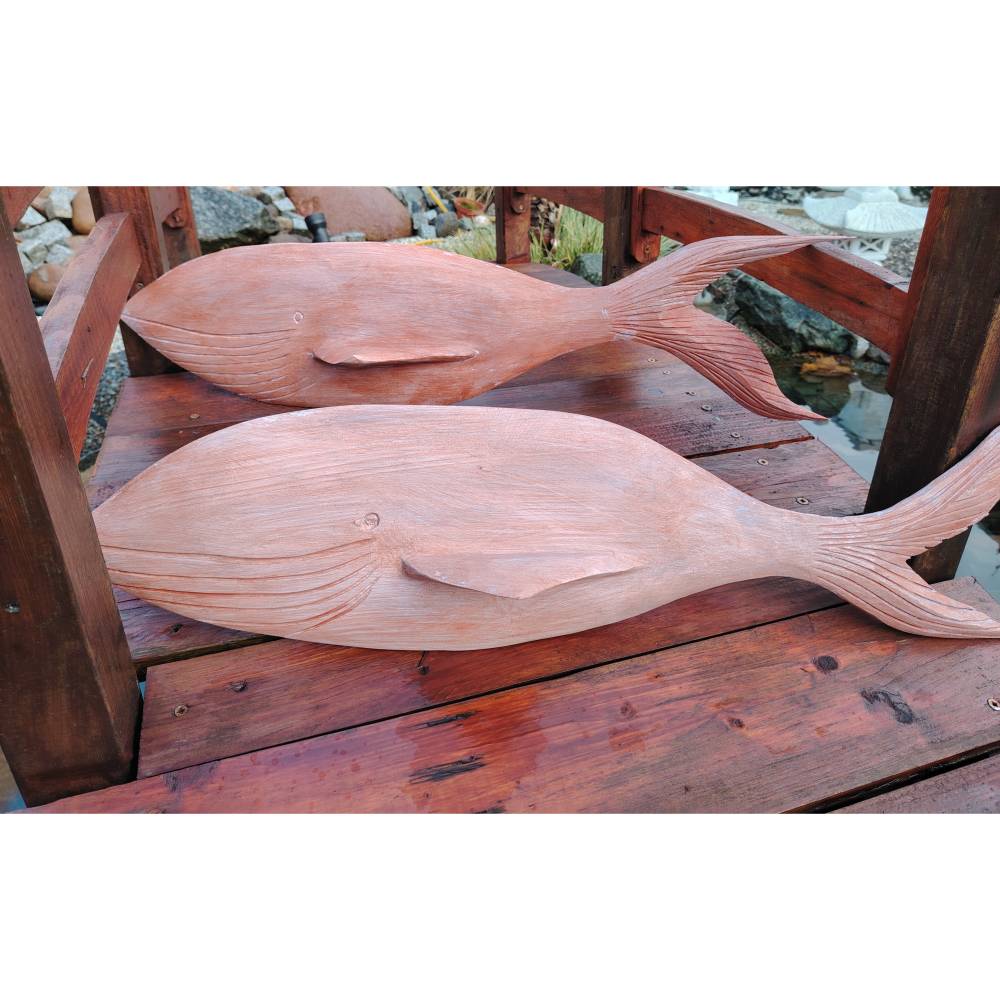 Deko Holzwal, Walfisch aus Holz groß 70cm